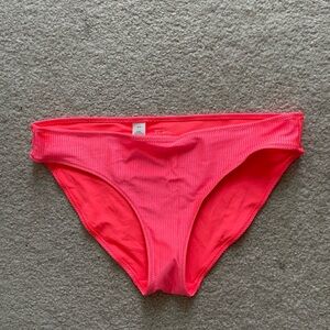 Aerie neon pink ribbed bikini bottom, NWOT